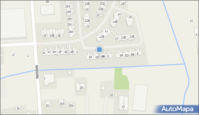 Wólka Kosowska, Wesoła, 6C, mapa Wólka Kosowska