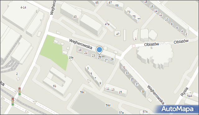 Wrocław, Wejherowska, 25, mapa Wrocławia