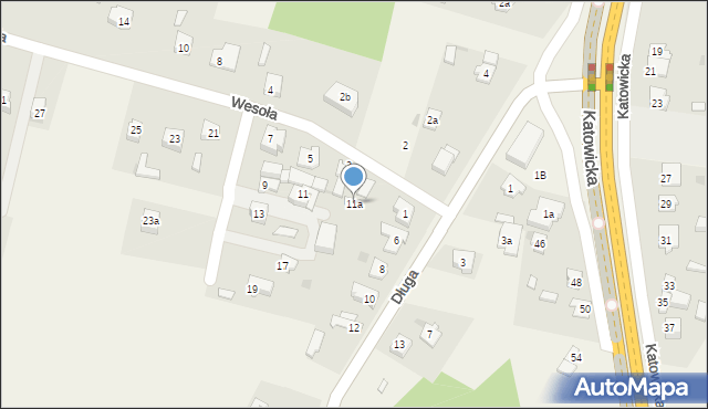 Wrzosowa, Wesoła, 11a, mapa Wrzosowa