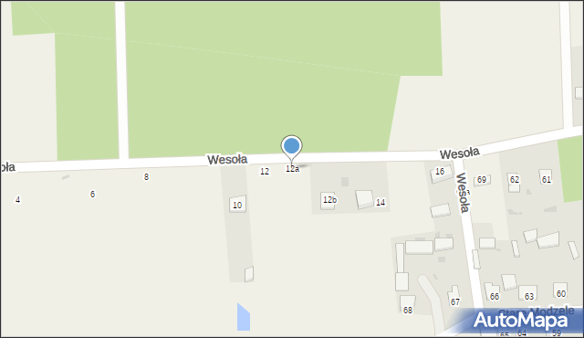 Wygoda, Wesoła, 12a, mapa Wygoda