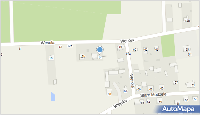 Wygoda, Wesoła, 14, mapa Wygoda