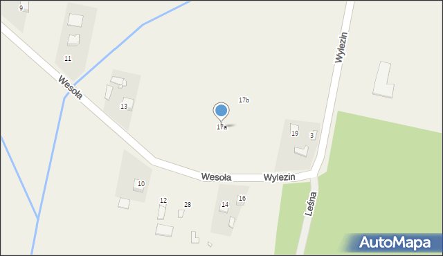 Wylezin, Wesoła, 17a, mapa Wylezin