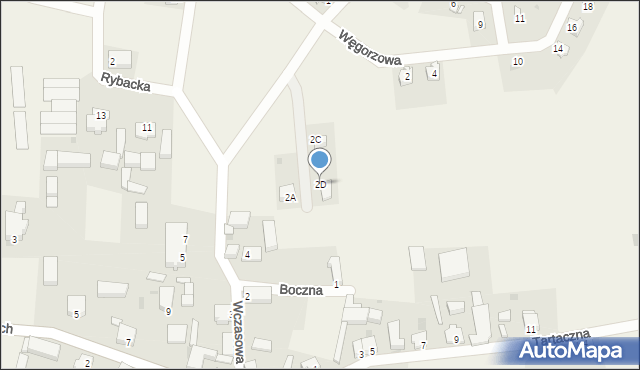 Zaborówiec, Wędkarska, 2D, mapa Zaborówiec