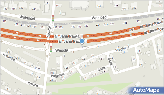 Zabrze, Wesoła, 4, mapa Zabrza