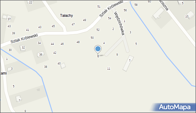 Zagacie, Wędzichówka, 6, mapa Zagacie