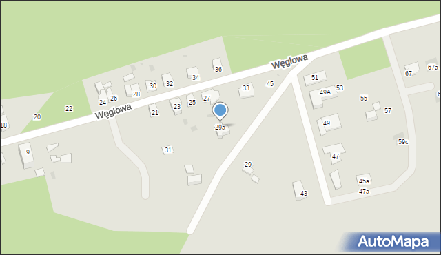 Żagań, Węglowa, 29a, mapa Żagań