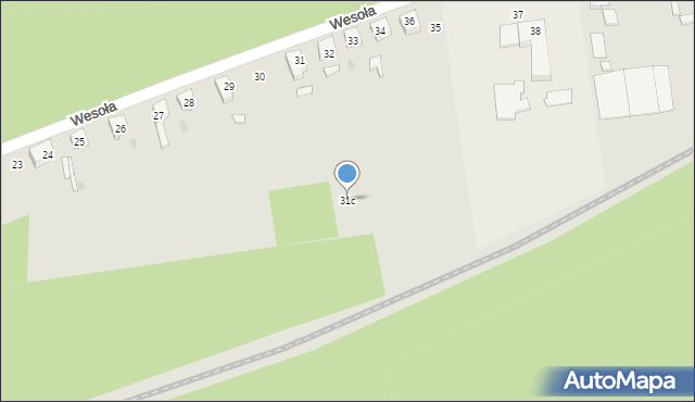 Żagań, Wesoła, 31c, mapa Żagań