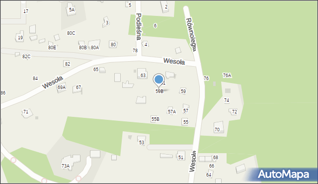 Żarki-Letnisko, Wesoła, 59B, mapa Żarki-Letnisko