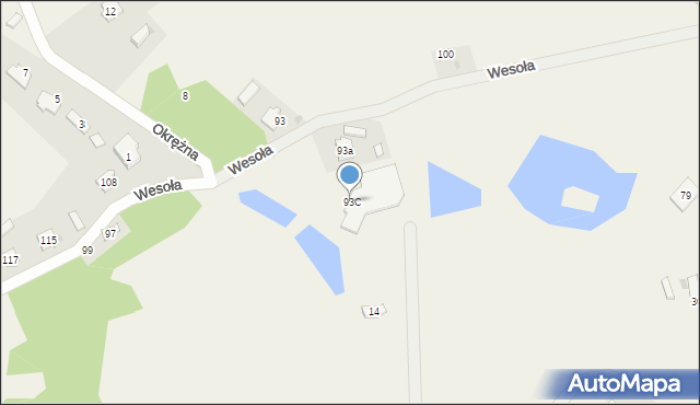 Żarki-Letnisko, Wesoła, 93C, mapa Żarki-Letnisko