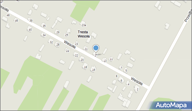 Żarnów, Wesoła, 17, mapa Żarnów