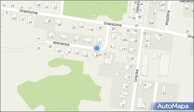 Zaścianki, Wenecka, 8, mapa Zaścianki