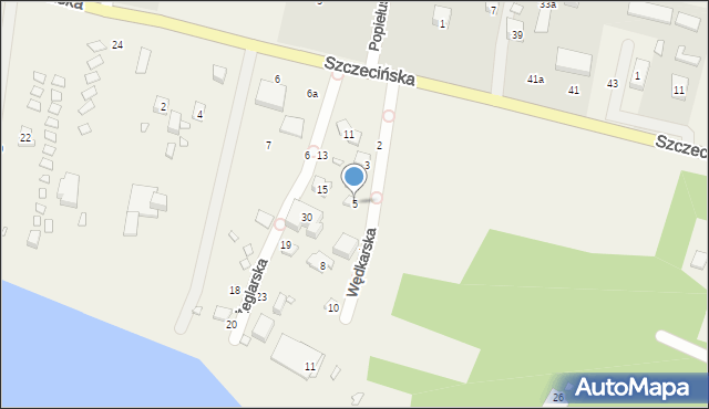 Zieleniewo, Wędkarska, 5, mapa Zieleniewo