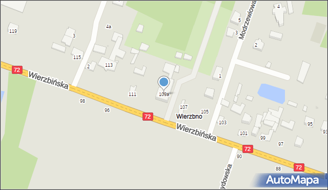 Aleksandrów Łódzki, Wierzbińska, 109a, mapa Aleksandrów Łódzki