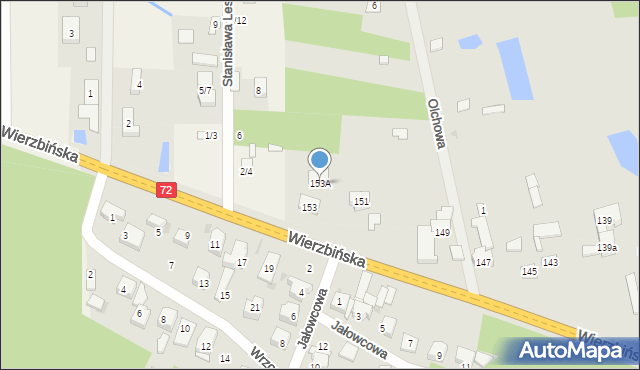 Aleksandrów Łódzki, Wierzbińska, 153A, mapa Aleksandrów Łódzki