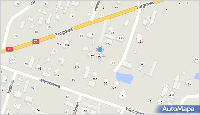 Aleksandrów Łódzki, Wierzbińska, 55b, mapa Aleksandrów Łódzki