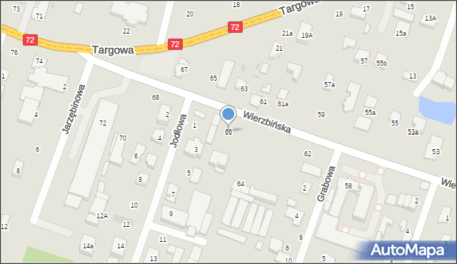 Aleksandrów Łódzki, Wierzbińska, 66, mapa Aleksandrów Łódzki