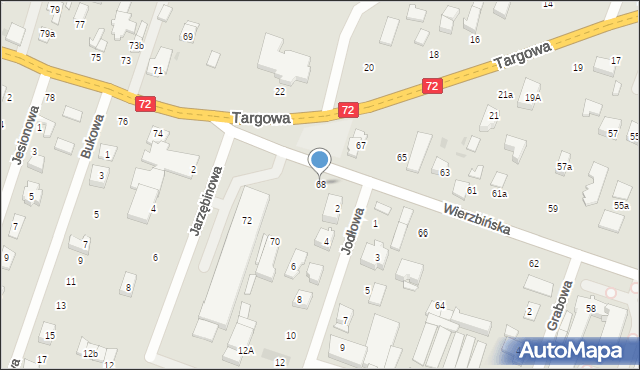 Aleksandrów Łódzki, Wierzbińska, 68, mapa Aleksandrów Łódzki