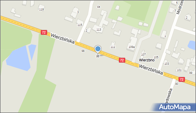 Aleksandrów Łódzki, Wierzbińska, 96, mapa Aleksandrów Łódzki