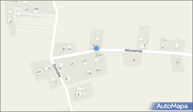 Bąków, Wiosenna, 21, mapa Bąków