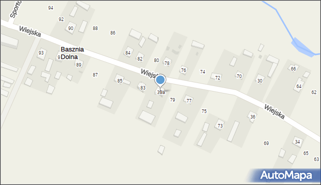 Basznia Dolna, Wiejska, 39a, mapa Basznia Dolna