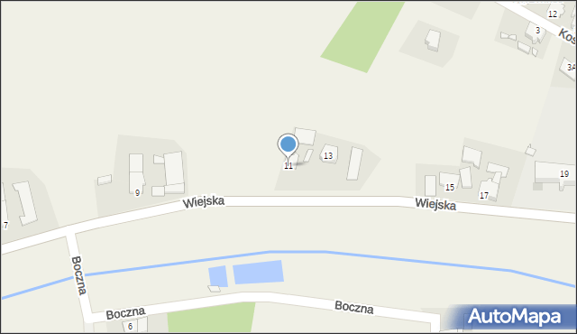 Bażany, Wiejska, 11, mapa Bażany