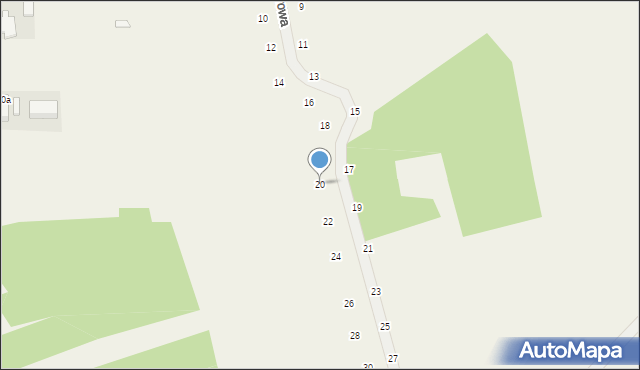 Będkowice, Wichrowa, 20, mapa Będkowice