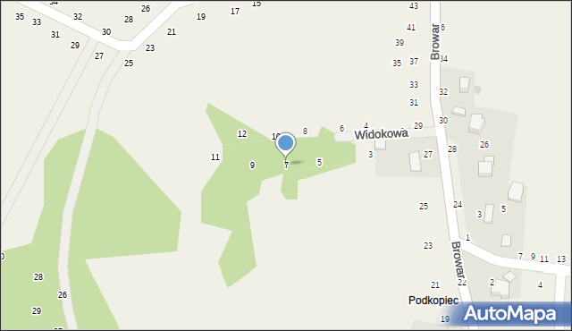 Będkowice, Widokowa, 7, mapa Będkowice