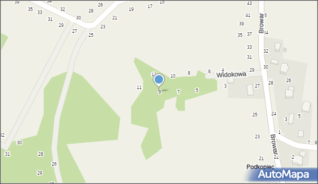 Będkowice, Widokowa, 9, mapa Będkowice