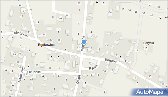 Będkowice, Wiosenna, 2, mapa Będkowice