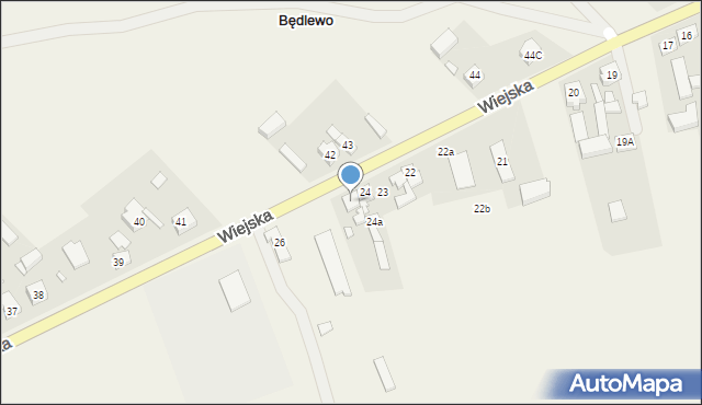 Będlewo, Wiejska, 25, mapa Będlewo