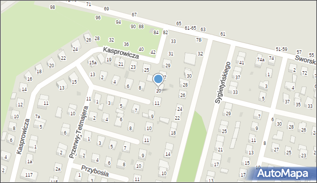 Biała Podlaska, Wieniawskiego Henryka, 10, mapa Białej Podlaskiej