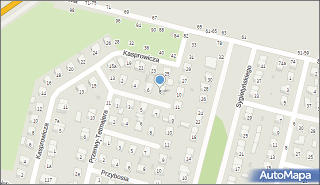 Biała Podlaska, Wieniawskiego Henryka, 8, mapa Białej Podlaskiej