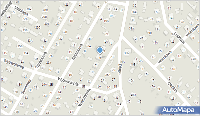 Biała Podlaska, Wierzbowa, 5, mapa Białej Podlaskiej