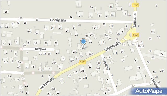 Biała Podlaska, Witoroska, 13A, mapa Białej Podlaskiej