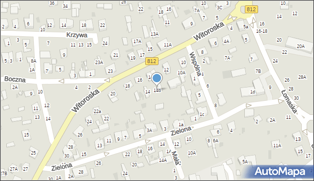 Biała Podlaska, Witoroska, 14b, mapa Białej Podlaskiej