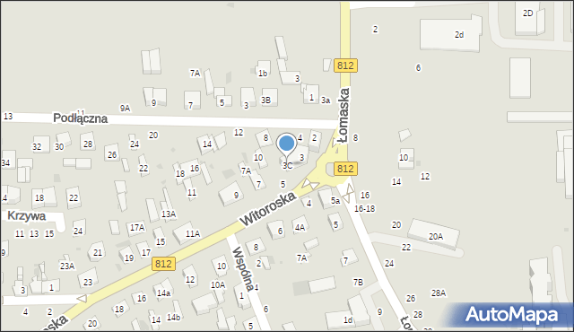 Biała Podlaska, Witoroska, 3C, mapa Białej Podlaskiej