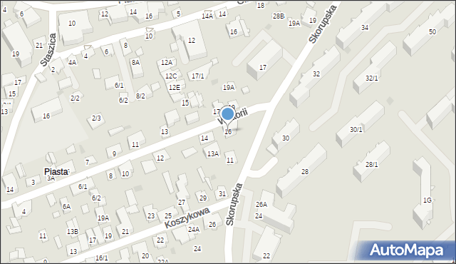 Białystok, Wiktorii, 16, mapa Białegostoku