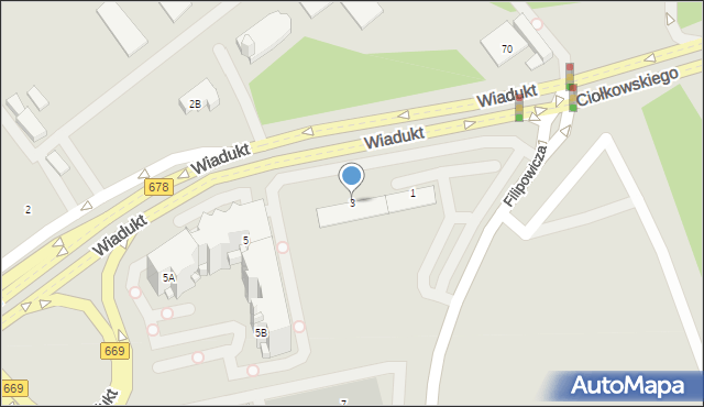 Białystok, Wiadukt, 3, mapa Białegostoku