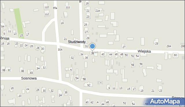 Bielsk Podlaski, Wiejska, 38, mapa Bielsk Podlaski
