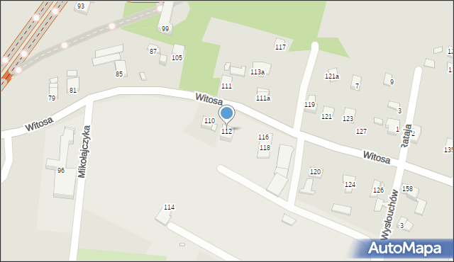 Bielsko-Biała, Witosa Wincentego, 112, mapa Bielsko-Białej