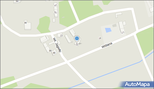 Bieruń, Wiślana, 21, mapa Bieruń