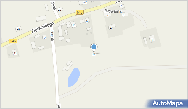 Bierzgłowo, Wiatraczna, 16, mapa Bierzgłowo