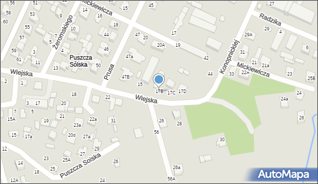 Biłgoraj, Wiejska, 17B, mapa Biłgoraj