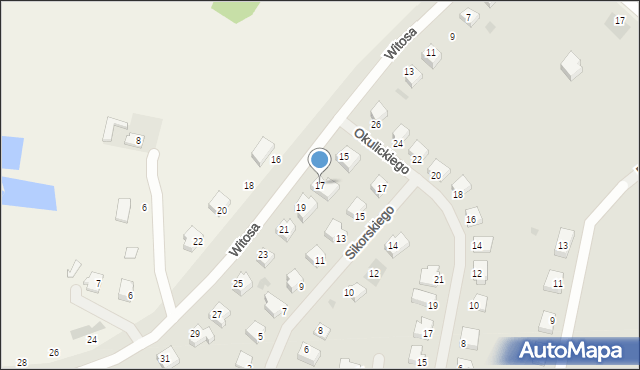 Biskupiec, Witosa Wincentego, 17, mapa Biskupiec