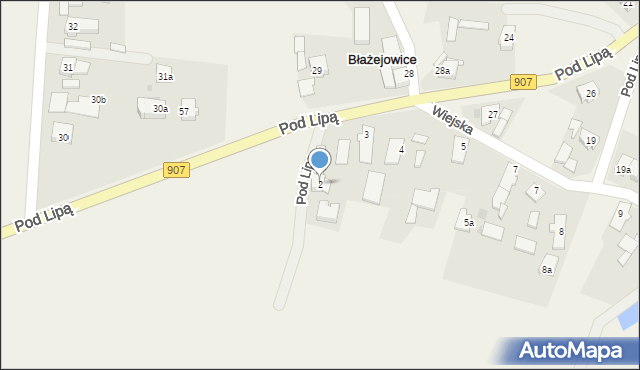 Błażejowice, Wiejska, 2, mapa Błażejowice