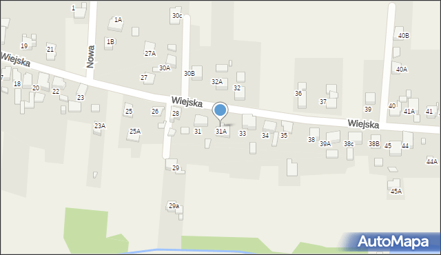 Bluszczów, Wiejska, 33A, mapa Bluszczów