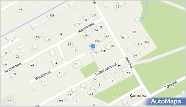 Bobrowiec, Wiklinowa, 7, mapa Bobrowiec