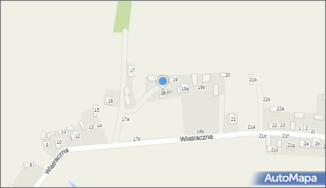 Bobrowniki, Wiatraczna, 18, mapa Bobrowniki