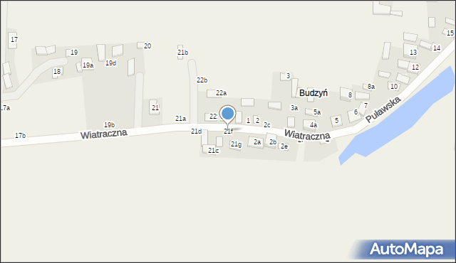 Bobrowniki, Wiatraczna, 21f, mapa Bobrowniki