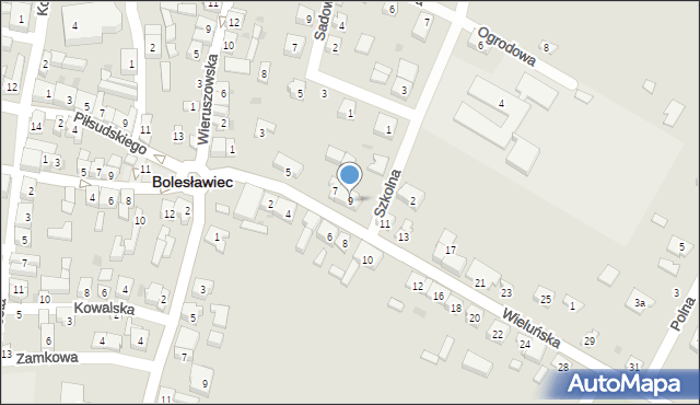 Bolesławiec, Wieluńska, 9, mapa Bolesławca